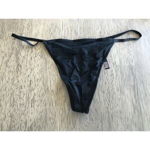 Victoria's Secret Shine Strap Rhinestone V String Thong Panty in Black - L